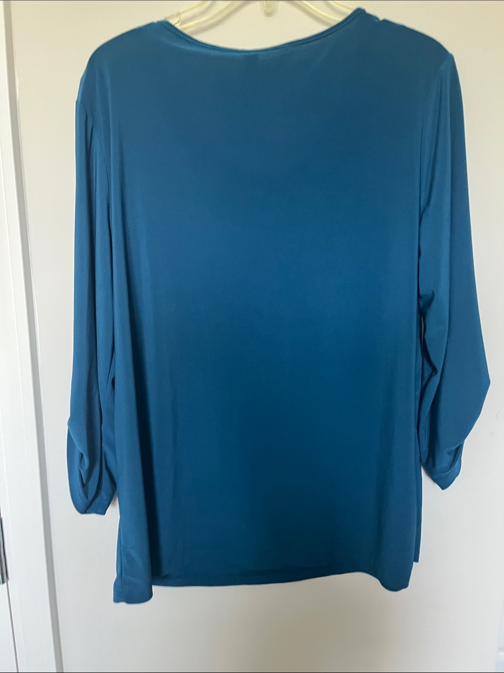 PerSeption Concept Teal Long-Sleeve Henley with Button Pockets - Picture 4 of 5